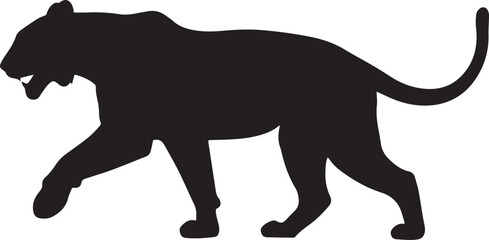  Jungle Tiger Silhouette Vector Illustration