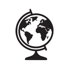 Vector art of globe a simple vector illustration of a globe on a stand perfect for geography, travel, education, or global business concepts and designs minimalist and modern design