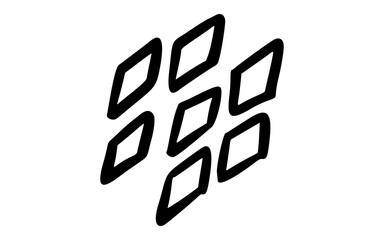 Hand Drawn Diamond Shapes Pattern OR Sketchy Rhombus Cluster Doodle