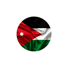 Jordan Flag in Circular Design with Fabric Fold Texture	