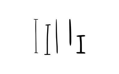 Hand Drawn Parallel Vertical Lines Set OR Graphic Divider Doodles