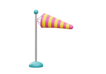 Isolated windsock for meteorological measurement of wind speed and direction indicator