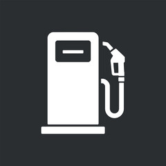 Gas Station Vector Illustration Symbol Icon Design. Fuel Pump Pictogram. White Silhouette on Dark