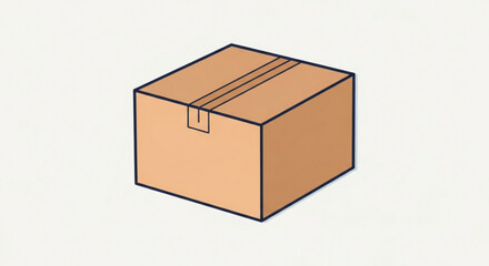 Cardboard box packaging shipping container delivery package parcel carton moving supplies brown box vector art