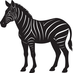 Fototapeta premium Wild Zebra Silhouette Vector Illustration
