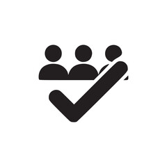 Vector art of team approval icon symbolizes teamwork, collaboration, and collective agreement represents group decisionmaking, consensus, and shared goals within an organization or project