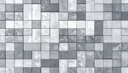 Abstract mosaic pattern of gray and white squares
