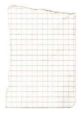 Ripped Brown Paper note memo grid vintage scrapbook high quality isolated	
