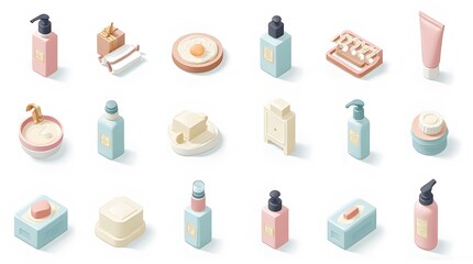 Isometric Beauty and Personal Care Products Collection.
