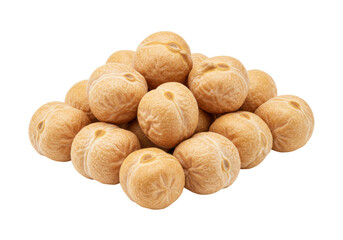 Isolated pile of beige chickpeas. Dried garbanzo beans for healthy eating and food preparation