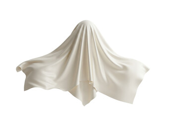 Fototapeta premium Isolated white ghost, Halloween fabric with nobody, covering shape in a realistic style