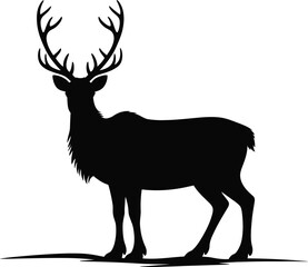 Obraz premium Majestic stag silhouette standing tall deer black