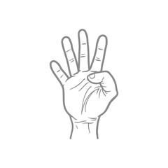 Hand Gesture Okay Sign Hand-drawn Illustration