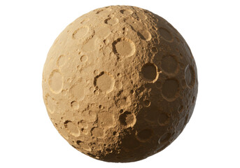 Isolated planet surface with many craters, celestial body, science fiction, space world