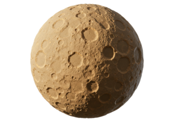 Isolated planet surface with many craters, celestial body, science fiction, space world