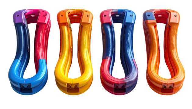 Colorful curved shapes in a row - Powered by Adobe