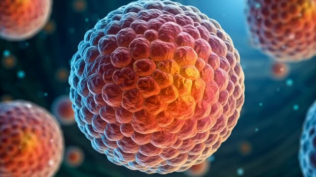 Precision medicine biotechnology research explores microscopic cell and virus structures molecular biology advancing health science medicine