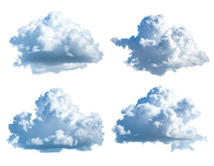 Naklejka premium Four diverse cumulus clouds