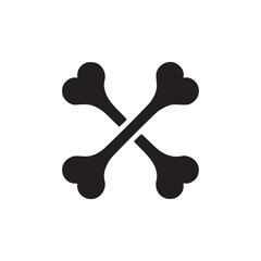 Vector art of a simple black crossed bones icon the bones are depicted in a classic crossed arrangement, creating a minimalist and clean design suitable for various applications