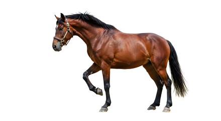 Brown horse side view