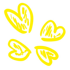 Yellow Heart Doodles