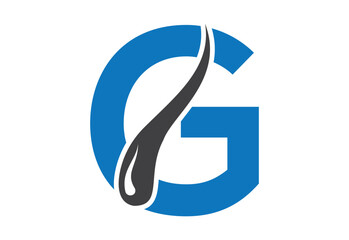 Intel latter G with hair treatment logo design concept
