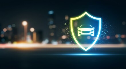 Car protection shield illustration