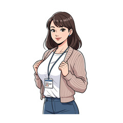 Friendly Professional Woman with ID Card