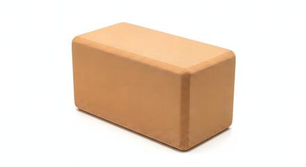 Yoga Brick: A simple, yet essential, light brown yoga brick. This studio prop is meticulously captured in a sharp and crisp manner, revealing the texture and form of the brick.