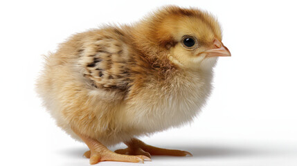 Obraz premium A cute small chicken on a white background, isolated 