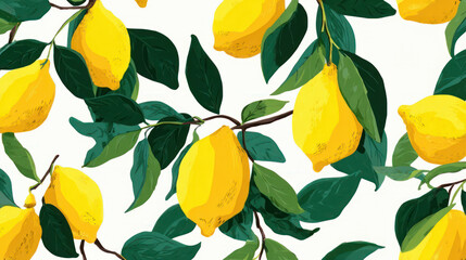 Pattern for a lemon sticker. Vector illustration of a yellow lemon set on a white background