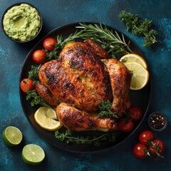 Roasted whole chicken with herbs and citrus