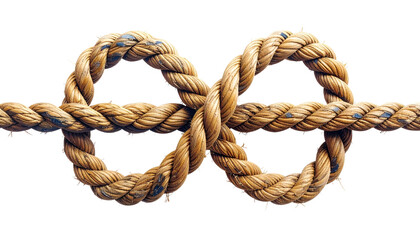 Obraz premium Rope Knot PNG, Transparent Background, Strong Rope Tie, Nautical Knot PNG, Decorative Rope Knot Illustration, Camping Knot, Sailing and Climbing Rope Knot PNG, Secure Binding Clipart