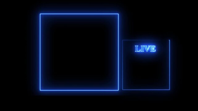 live streams with this animated neon intermission overlay Neon Sign looping face am and chat for live streaming ,Frame border HUD element. Social streaming template, timer,
