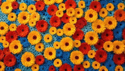Colorful paper flower pattern