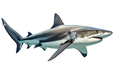 Fototapeta premium Shark PNG, Transparent Background, Ocean Predator, Great White Shark, Marine Animal, Sea Creature Illustration, Underwater Wildlife, Realistic Shark, Cartoon Shark