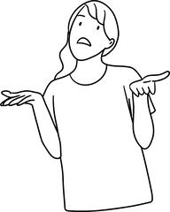 Illustration of Confused Woman Shrugging Shoulders
