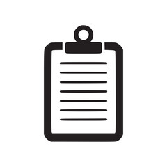 Vector art of clipboard with document icon symbol of checklist, task list, report, and survey vector illustration of a simple glyph for user interface and web design