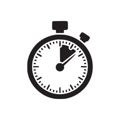 Vector art of stopwatch icon symbol of time, timer, countdown, and speed vector illustration of a simple glyph for user interface and web design watch with arrows