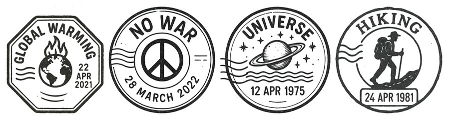 Obraz premium Vintage stamps promoting global peace