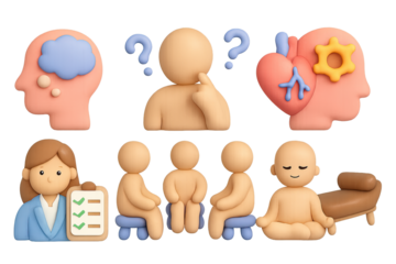 3d clay concepts of mental and physical health with diverse activities