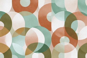 abstract seamless mid century modern pattern with scattered ovals and trapezoids in dusty lavender mustard and sage green tones minimal style concept of wallpaper textile and surface design