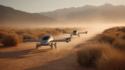 drones are efficiently collecting morning dew in dry desert landscape innovatively providing water