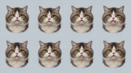 Scottish Fold Cat Collection Of Emotions