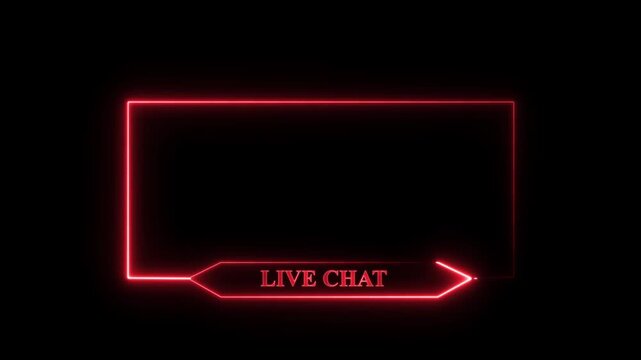 live streams with this animated neon intermission overlay Neon Sign looping face am and chat for live streaming ,Frame border HUD element. Social streaming template 4k animation..