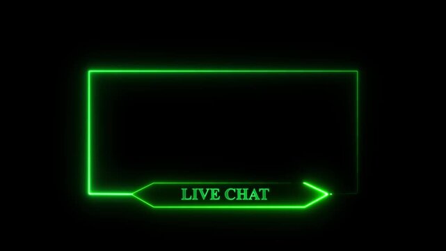 live streams with this animated neon intermission overlay Neon Sign looping face am and chat for live streaming ,Frame border HUD element. Social streaming template 4k animation..