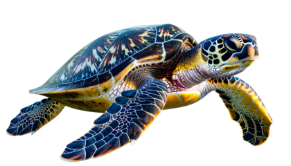 Turtle PNG, Transparent Background, Sea Turtle, Ocean Animal, Aquatic Creature, Green Turtle, Marine Life, Swimming Turtle Illustration, Underwater Wildlife