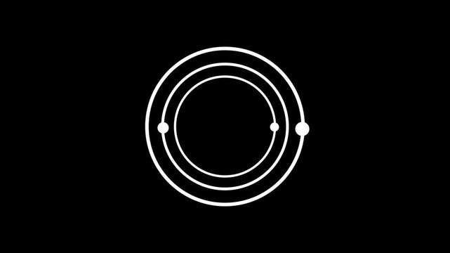 modern, and versatile design for various digital projects. Minimalist atom icon versatile design for various graphic neutron nuclear nucleus orbit orbiting, particles physics proton 4k