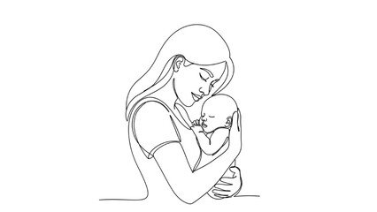Vector illustration set featuring a collection of mother and child line art designs. Minimalist, elegant, and emotional illustrations symbolizing love, family, maternity, and care. Perfect for wall ar