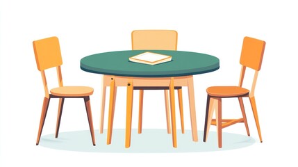 Round table with chairs